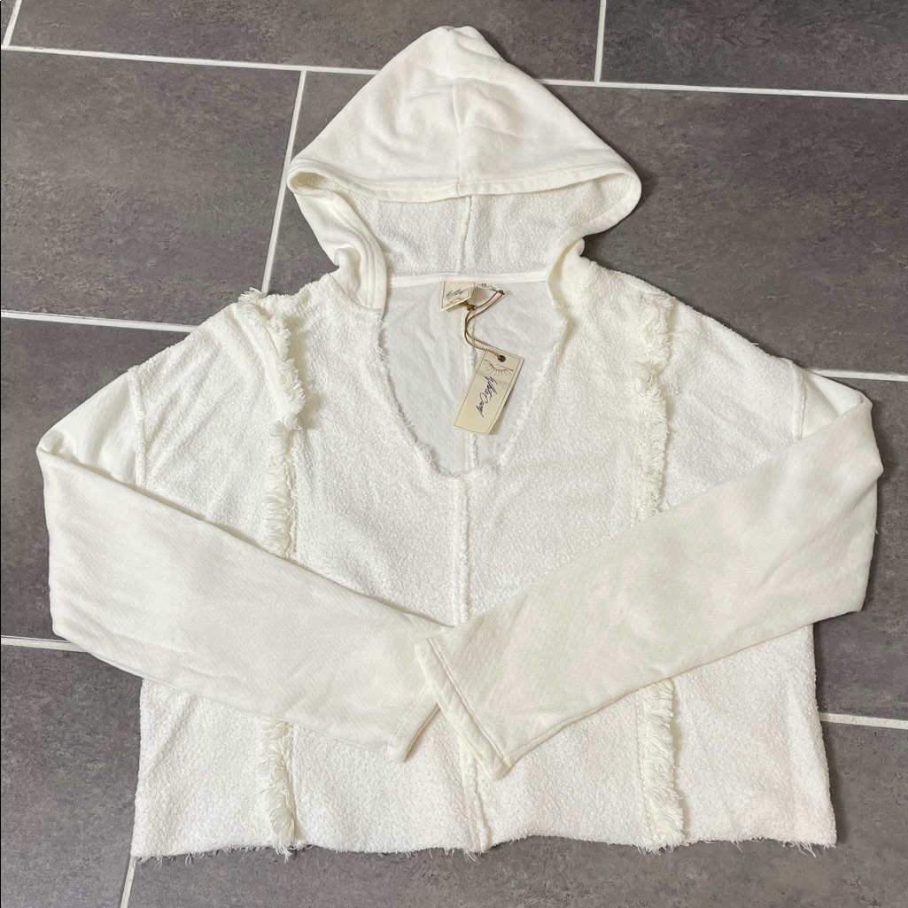 White Crow Toluca Terry Cloth Cropped Hoodie Size Medium — image 4 of 8